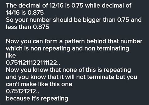 find four irrational numbers between 12/16 and 14/16 - Brainly.in