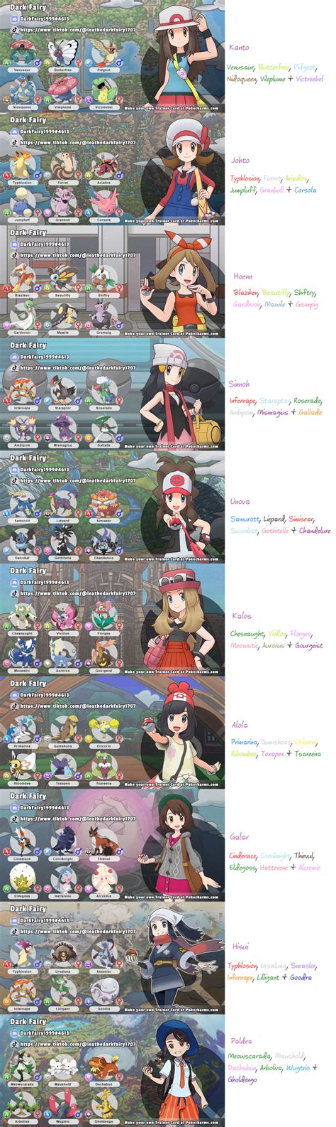 My Pokemon Team from each Region by DarkFairy1999 on DeviantArt
