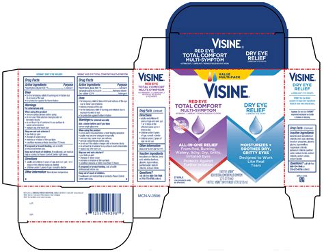 Visine Red Eye Total Comfort and Tears Dry Eye Relief