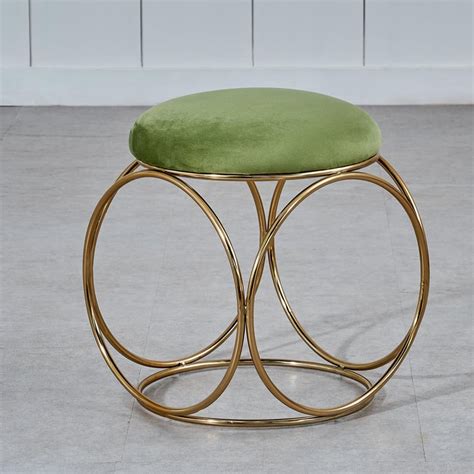 Buy Citrine Fabric Stool - Gold and Green from Home Centre at just INR ...