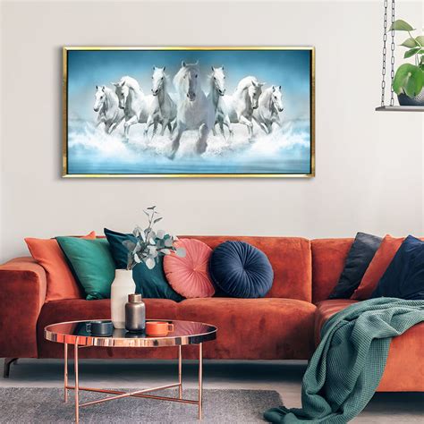 7 Horses Vastu Canvas Paintings: Positive Energy and Abundance – Paper ...