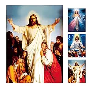 RILEYSON Divine Mercy Jesus Christ 3D Holographic Poster, Religious ...