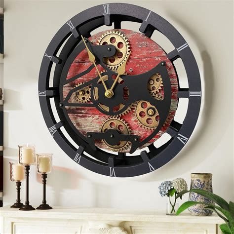 Amazon.com: ImprovingLife The Gears Clock 16 inches Wall Clock with Real Moving Gears ...