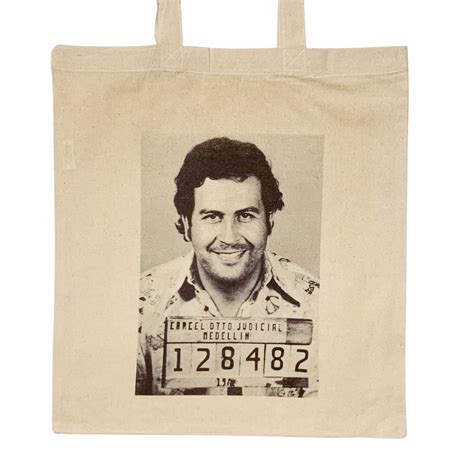 Pablo Escobar Mugshot Tote Bag Famous Vintage Print (Black) : Amazon.co ...