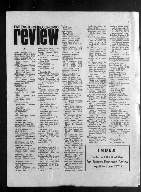 Far Eastern Economic Review April-June 1971: Vol 72 Index : Free ...