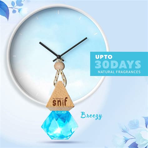 Snif Diamond Hanging Car Air Freshener with Refill Pack (Breezy Blue 1