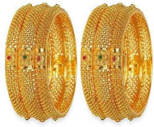 Chamunda art Brass Gold-plated Bangle Set Price in India - Buy Chamunda ...