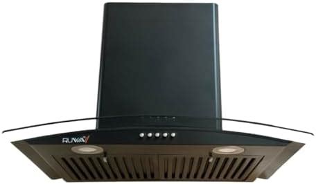 Ruwa 60cm 1100m3/hr Kitchen Chimney Model: Dove Black (Features Push ...