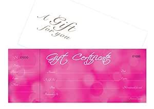Blank Gift Certificates 25 set- Pink background - Comes with Free ...