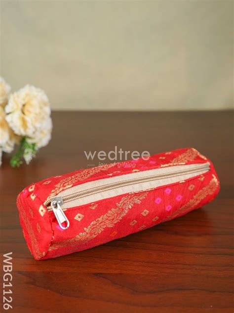 Raw Silk Fabric Pencil Pouch - WBG1126 – Wedtree