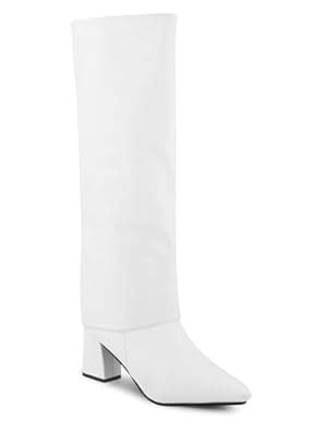 Buy Shuz Touch Womens White Knee High Slouch Boots | Size : 3 at Amazon.in