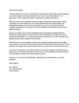 Letter for Parents Meeting 的图像结果