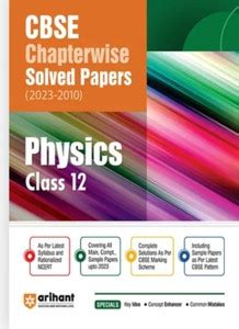 Arihant Cbse Chapterwise Solved Papers Physics Class 12 2023: Buy ...