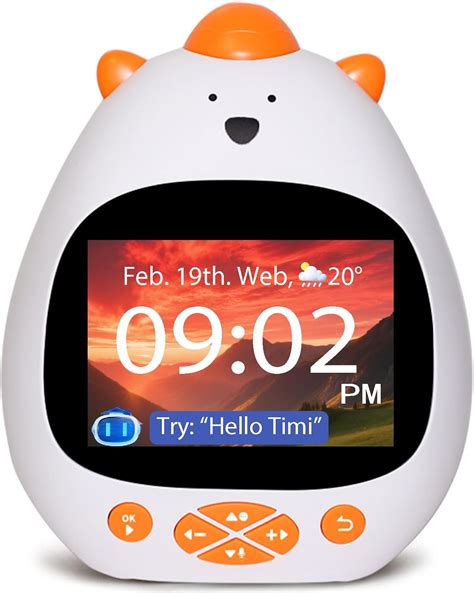 Amazon.com: KSAAO AI Voice-Controlled Smart Kids Alarm Clock, Sleep ...