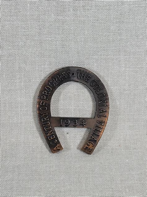 Chicago World's Fair Souvenir Lucky Metal Horseshoe 1934 A Century of ...