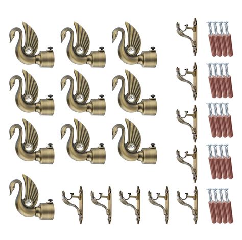 GLOXY Artistic Swan Bird Curtain Holder - Antique Finish Aluminium Cur ...