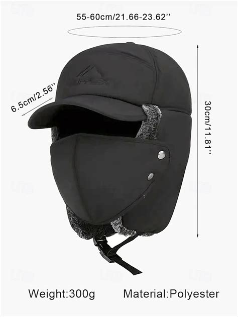Men's Winter Thermal Insulated Cap with Detachable Face Mask ...