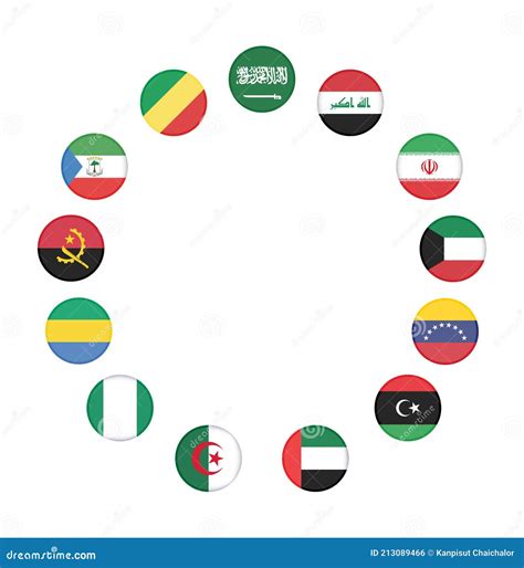 OPEC Members Countries National Flags. OPEC Members Countries Flags with 13 Members Flags Stock ...