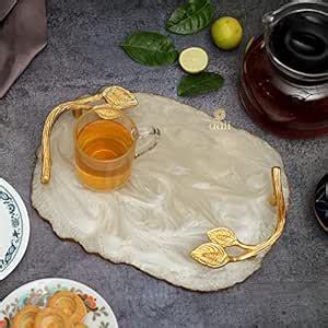 Buy DULI Resin Tray Cream Color Size 12x9 Inches, Serving Tray, Patter ...