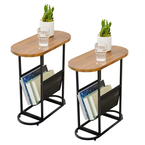 Ebern Designs Oval Small Side Tables Living Room Small Space With ...