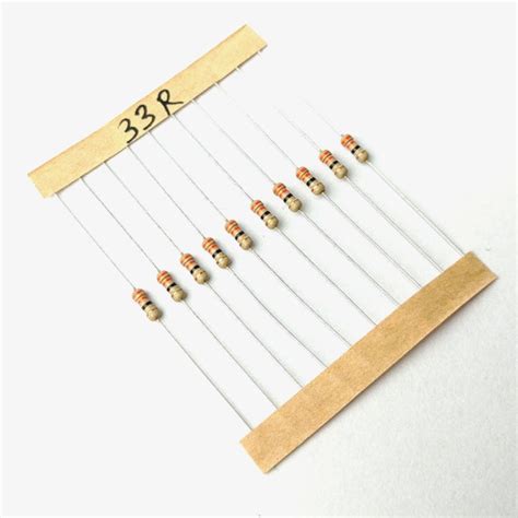 33 ohm, 1/4 Watt Resistor with 5% tolerance (Pack of 10) – QuartzComponents