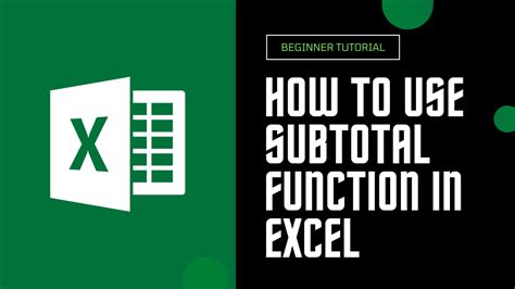 Image result for Subtotal Function in Excel Not Working