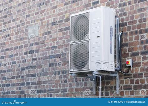 Condenser Unit for Air Conditioning System Wall Mounted Outdoors Stock ...