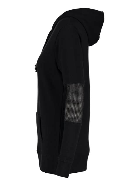 Ladies Black Hoodie with Mesh Inset on Sleeve | Park Bench Apparel