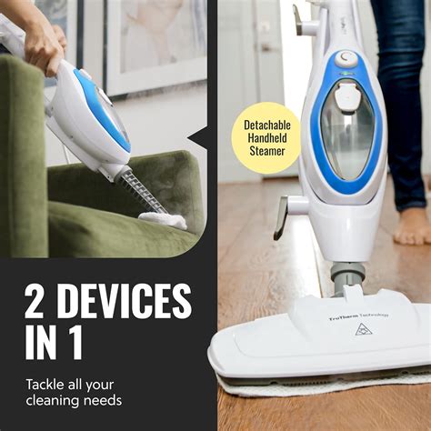 PurSteam 10-in-1 Steam Mop, Floor Steamer with Detachable Handheld ...