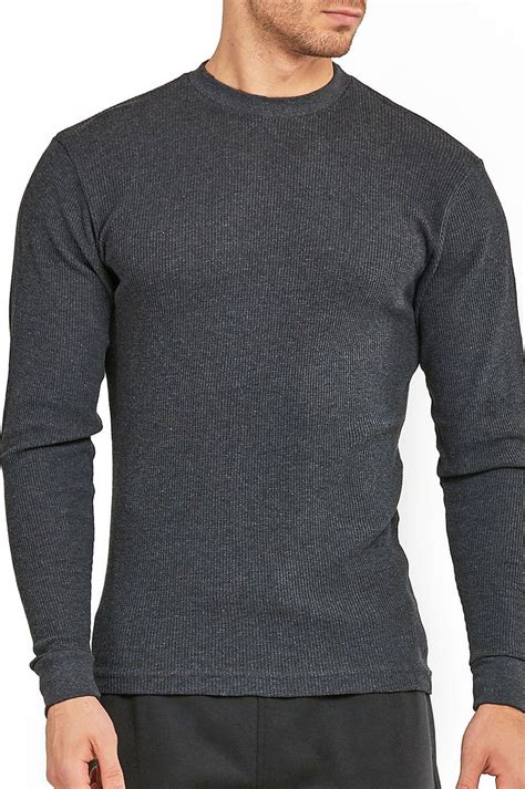 Cottonbell Men's Classic Waffle Knit Heavyweight Cotton Long Sleeve ...