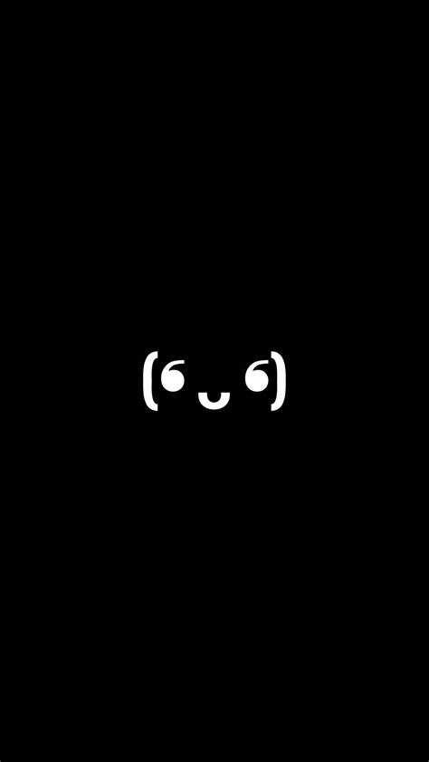 Download Black Emoji Kaomoji Cute Wallpaper | Wallpapers.com