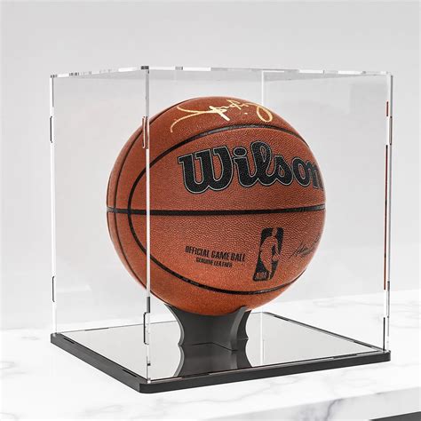 Basketball Full Size Acrylic Display Case,Stand and Mirror Panel,Soccer ...