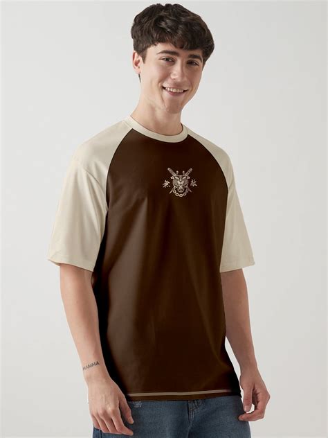 Invisible Rage Oversized T-Shirt - Beige & Brown – Crazymonk