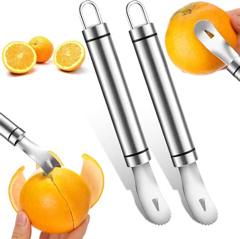 Amazon.com: Lasnten 2 Pcs Orange Citrus Peeler Stainless Steel Peeler ...
