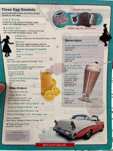 Menu at Hi-Way 101 Diner restaurant, Sequim, 392 W Washington St