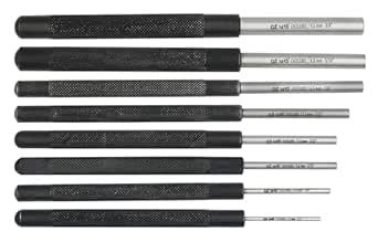 CUTHARD Long Series 8-Piece Pin Punch Set – Heavy-Duty Steel, High ...