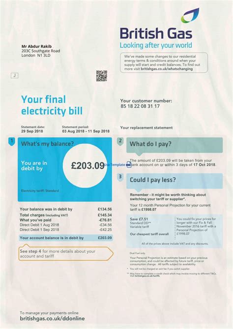 Utility Bill Template - Best Templates Resources