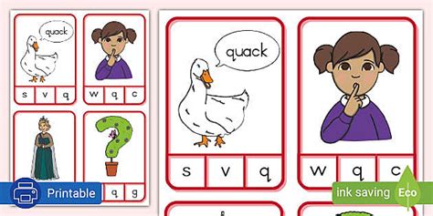 Grade R Phonics: Letter q Peg Card