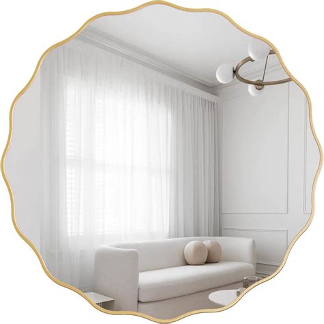 Gumcoly 20 Round Wavy Edge Mirror,Gold Scalloped Circle India | Ubuy