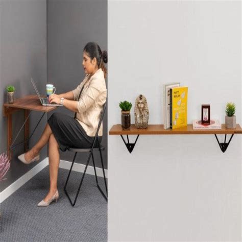 Cetus Wall Mounted Desk With Aquilla Wall Shelf – InvisibleBed.com