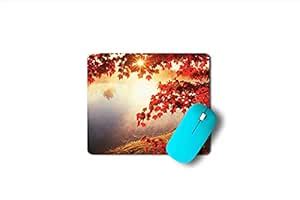 Yellow Alley Nature Leaves Design Mouse Pad|HD Rubber Base|Mouse Pad ...
