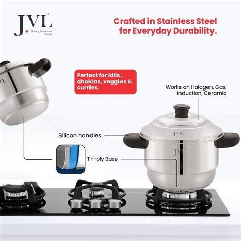 Shop 2 in 1 Mini Sambhar Idly Maker with Tri-Ply Base