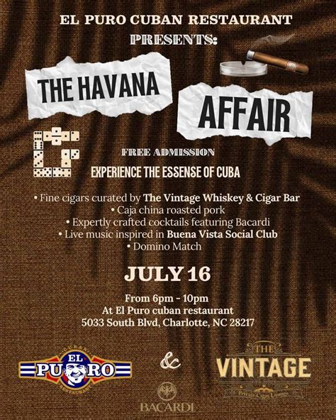 El Puro Cuban Restaurant: The Havana Affair July 16 - Charlotte On The ...