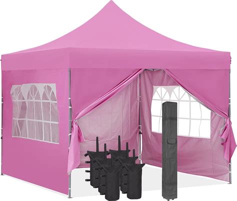 Amazon.com : GDY 10x10 Pop Up Canopy Tent with 4 Removable Sidewalls, Sandbags, Stakes & Ropes ...