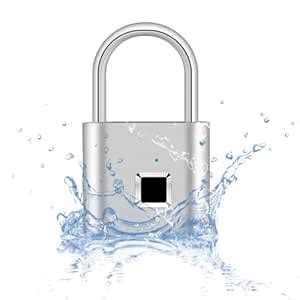 Lock with Fingerprint, Padlock for Gym, Weatherproof, Multi-Use ...