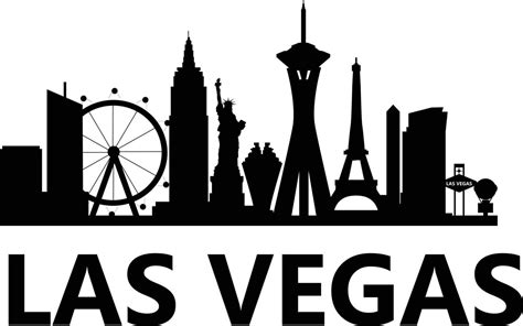 Las Vegas city skyline on white background. Las Vegas city, USA ...