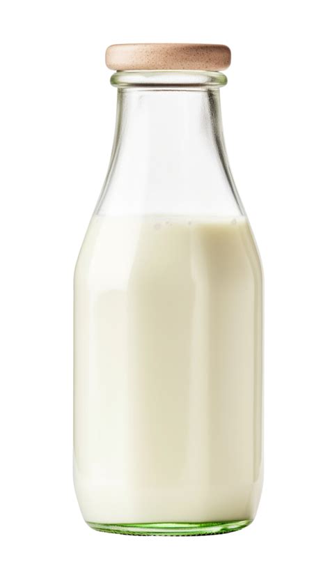 AI generated Traditional glass milk bottle on a transparent background ...