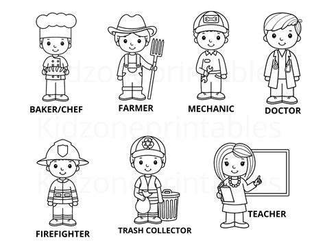 Community Helper Clipart Black And White