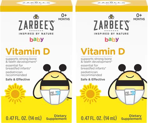 Amazon.com: Zarbee's Gotas de vitamina D para bebés, 400 UI (10 mcg ...