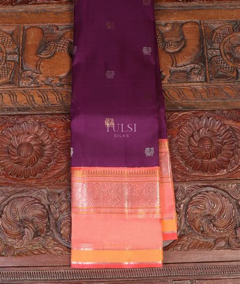 Buy Purple Kanjivaram Silk Saree T560598